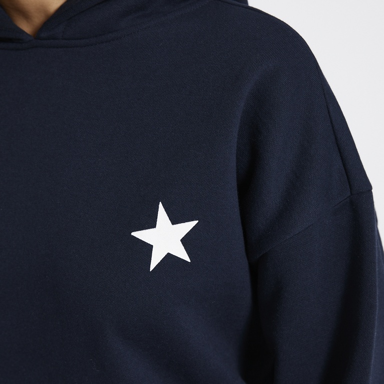 Printed heavy hoodie "Hilma Printed" Dark Blue